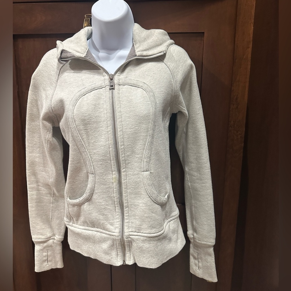 Lululemon light grey/metallic scuba hoodie size 4